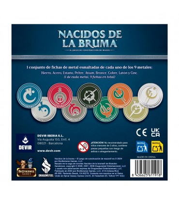 Nacidos de la Bruma - Fichas de Metal