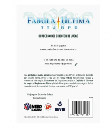 Fabula Ultima - Pantalla y Cuaderno del director de juego
