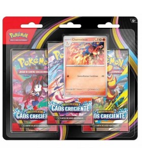 Pokemon PACK 3 SOBRES + carta promo Caos Creciente (español)